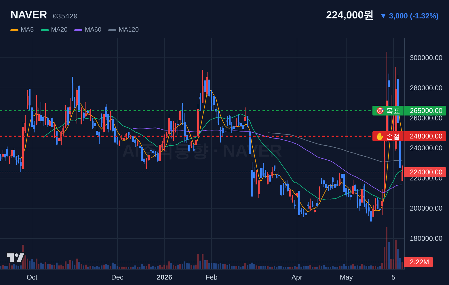 NAVER (035420) 일봉 차트