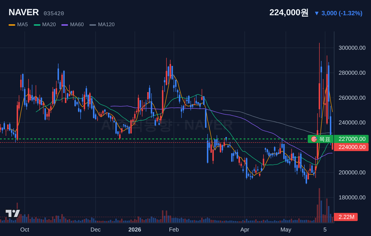 NAVER (035420) 일봉 차트