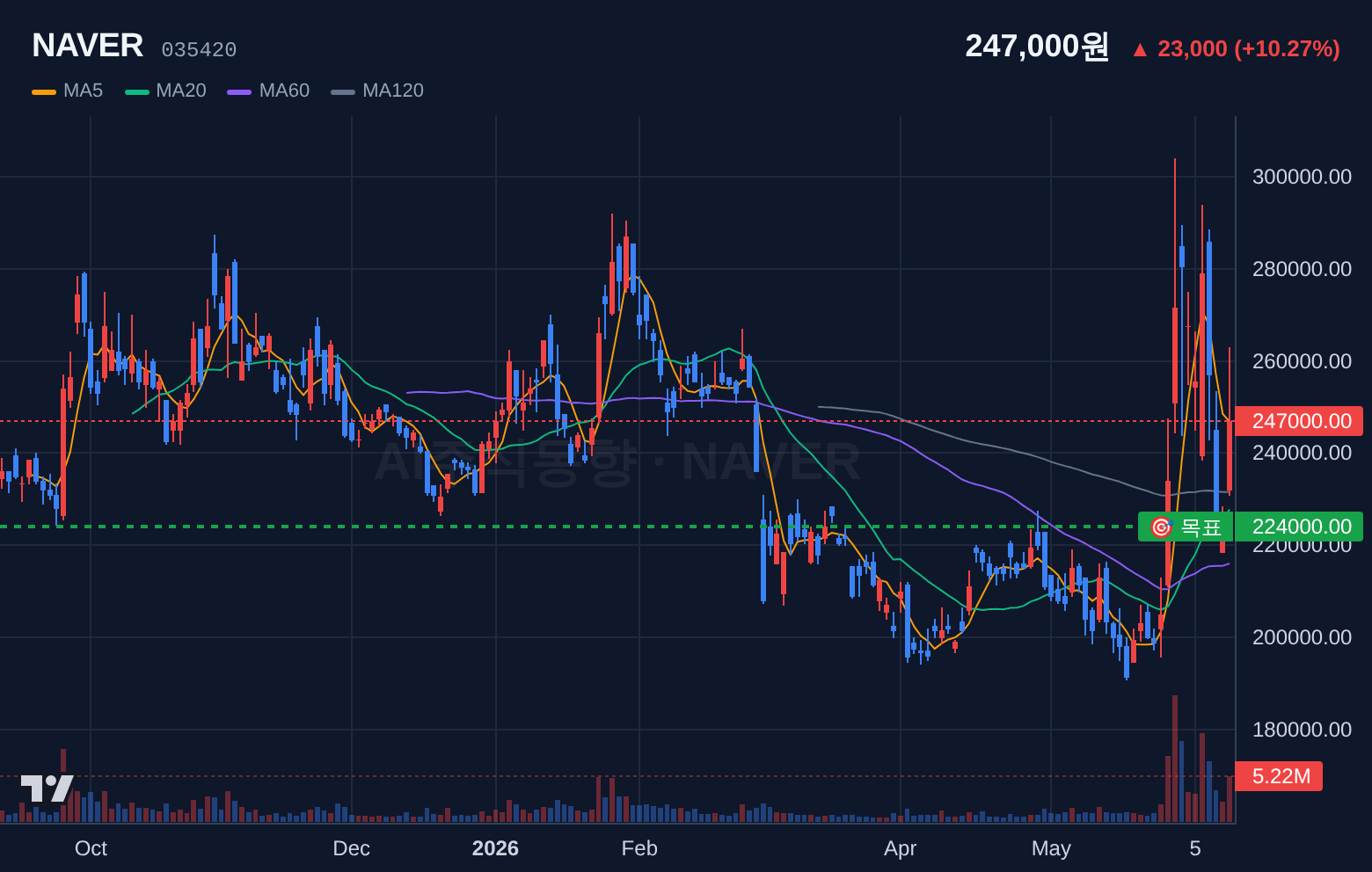 NAVER (035420) 일봉 차트