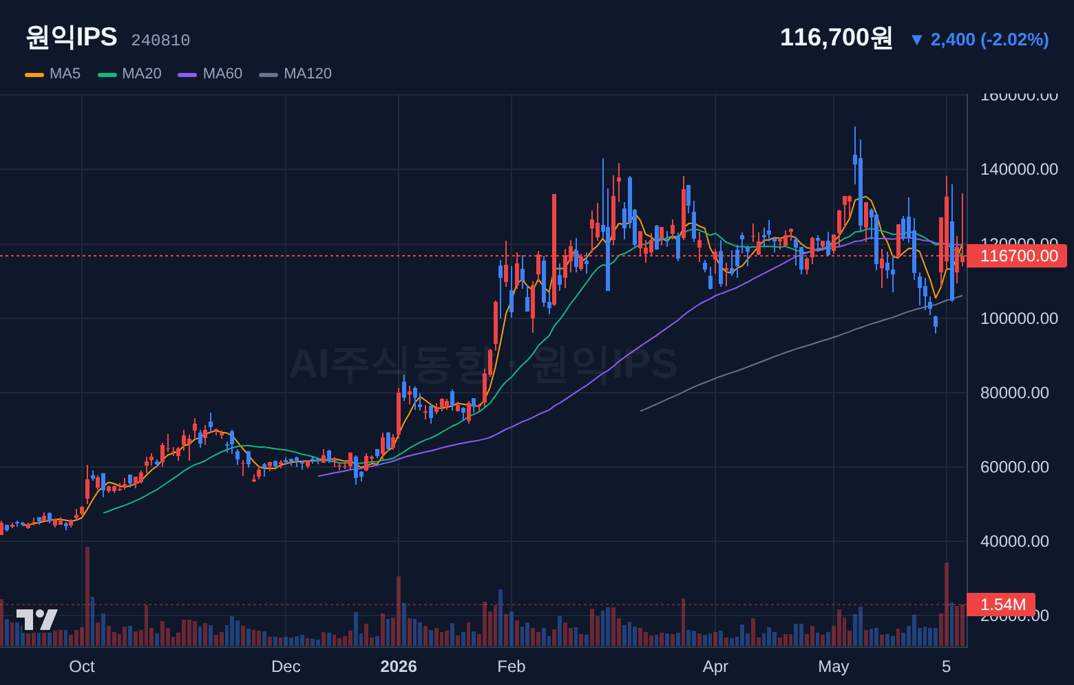 원익IPS (240810) 일봉 차트
