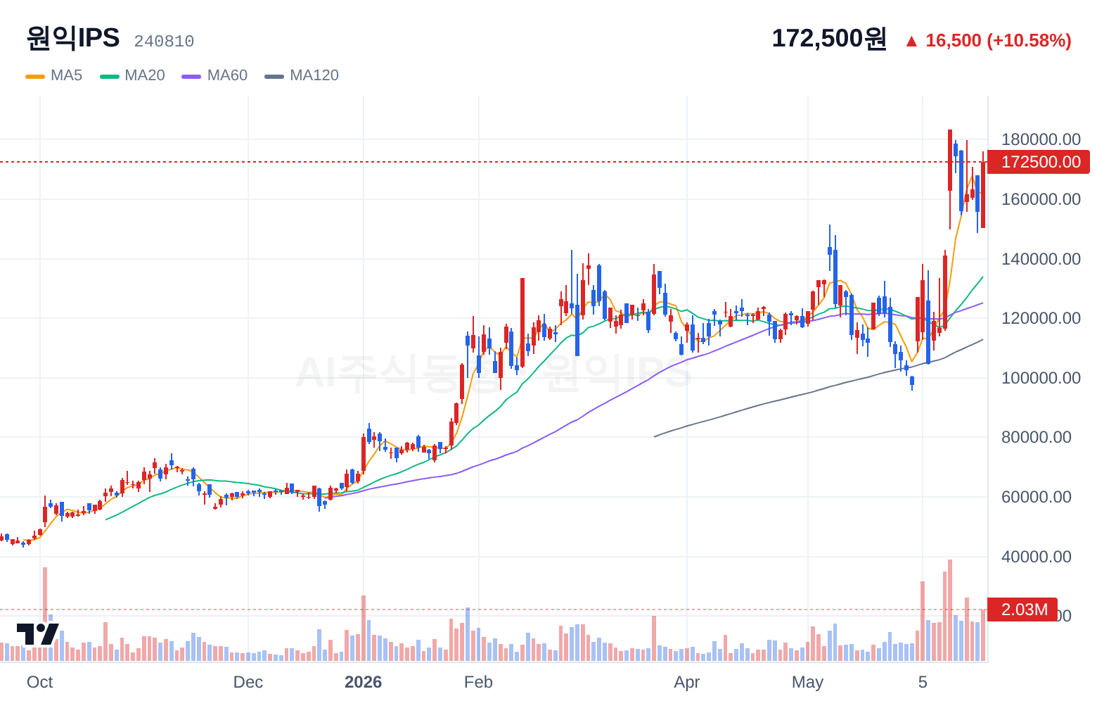 원익IPS (240810) 일봉 차트