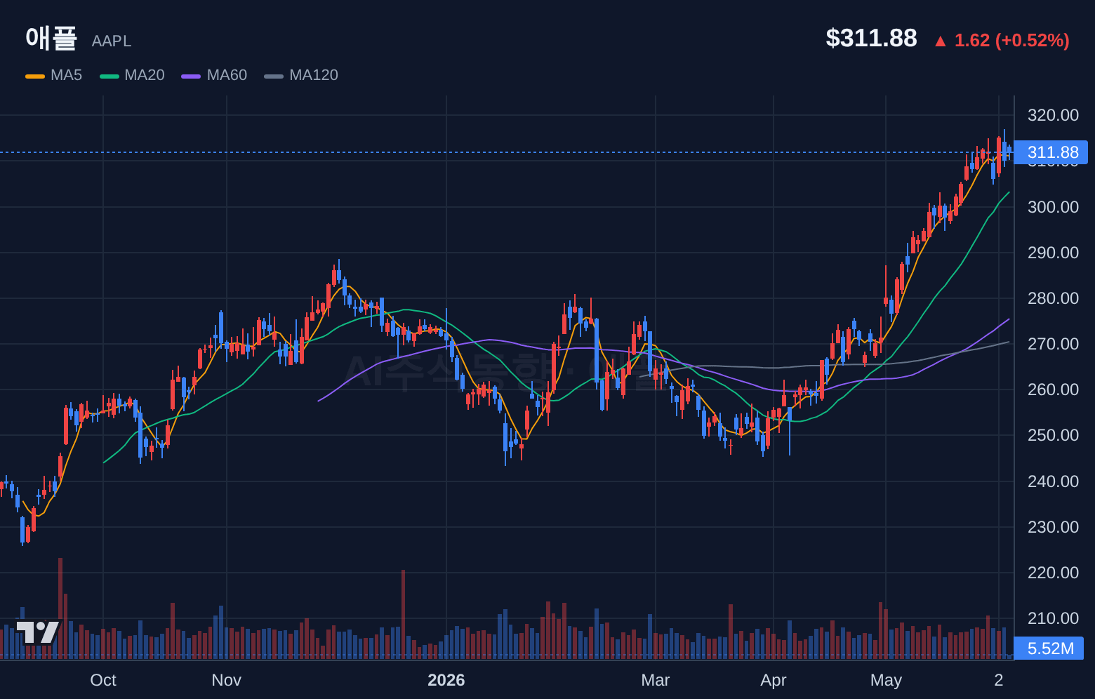 애플 (AAPL) 일봉 차트