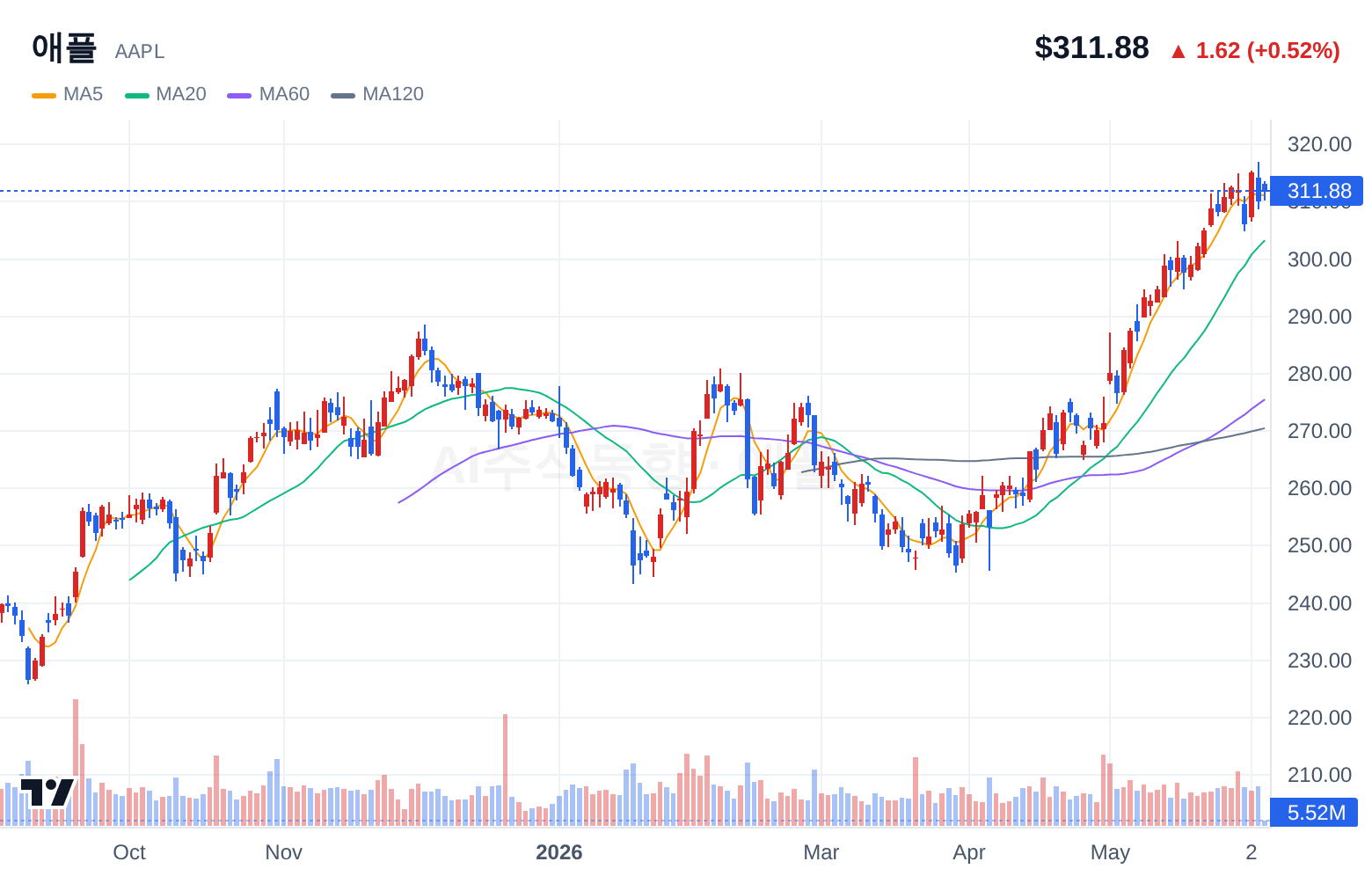 애플 (AAPL) 일봉 차트