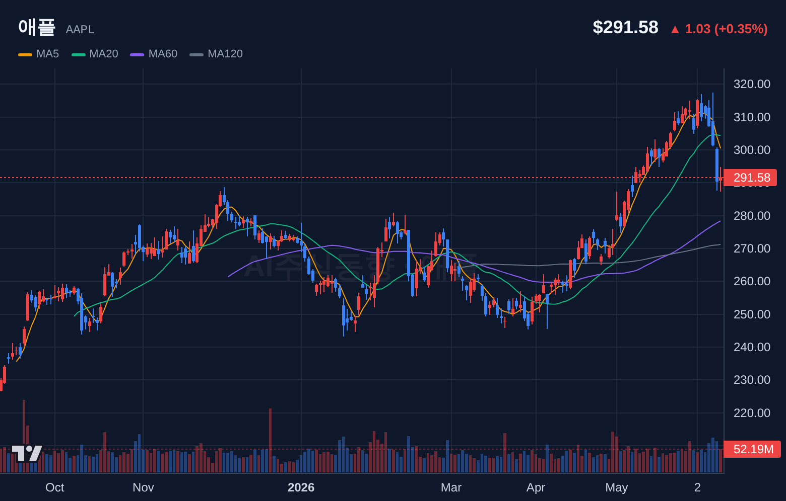 애플 (AAPL) 일봉 차트