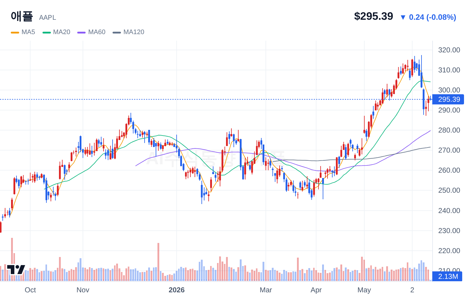 애플 (AAPL) 일봉 차트