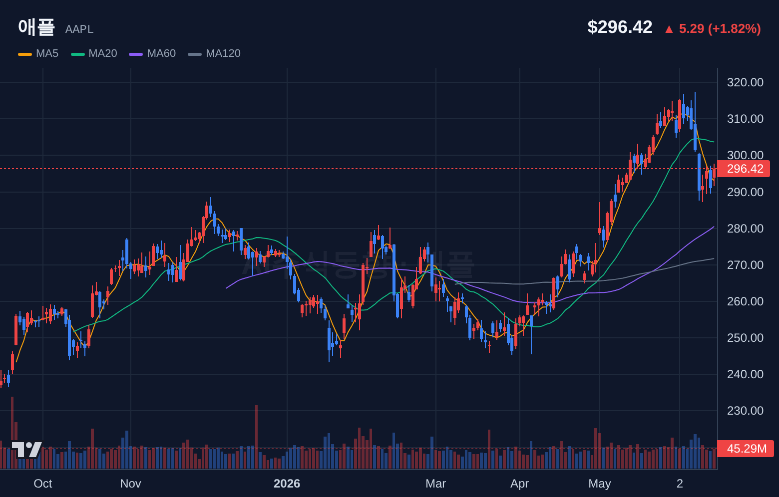 애플 (AAPL) 일봉 차트