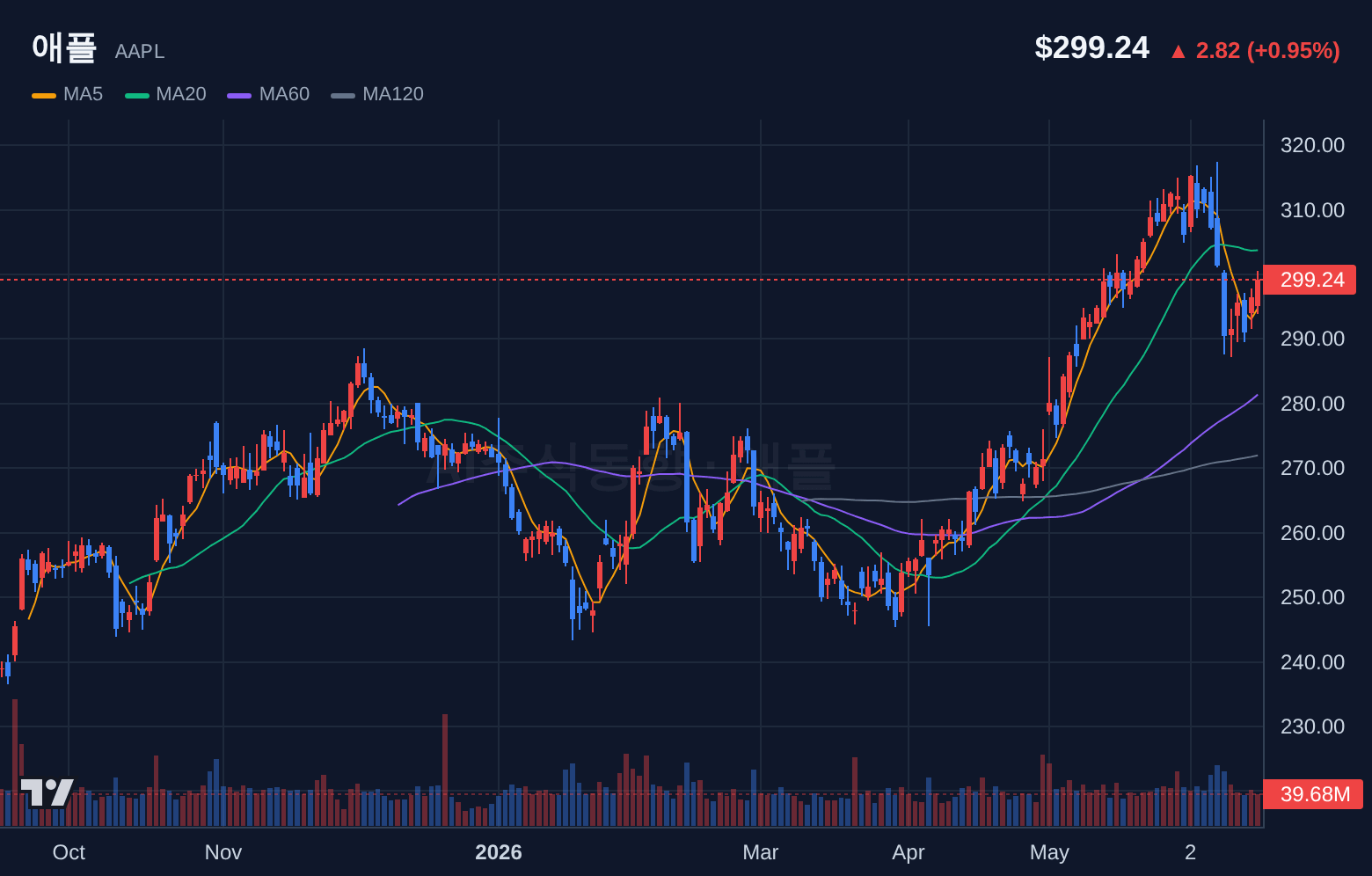 애플 (AAPL) 일봉 차트