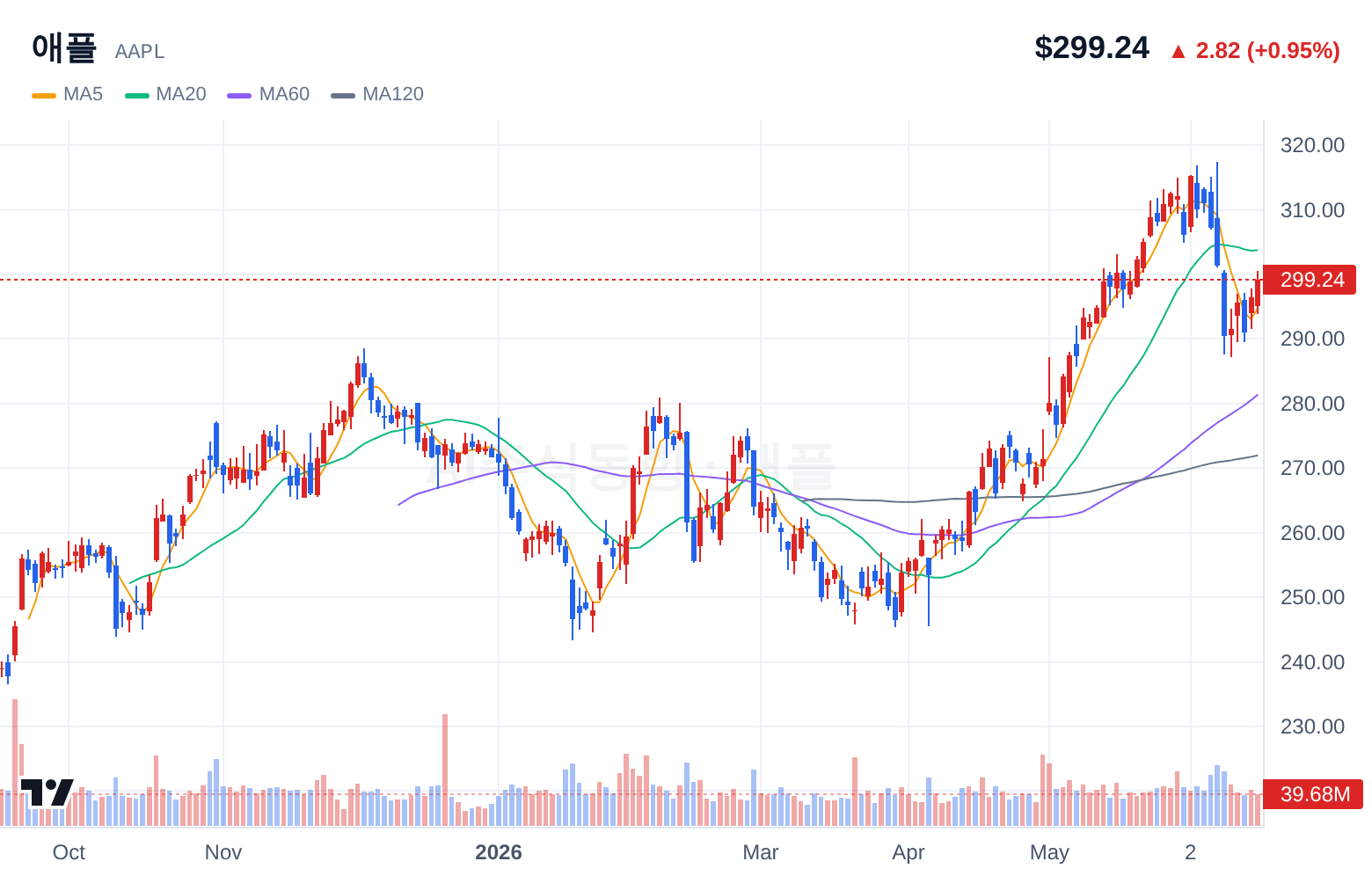 애플 (AAPL) 일봉 차트