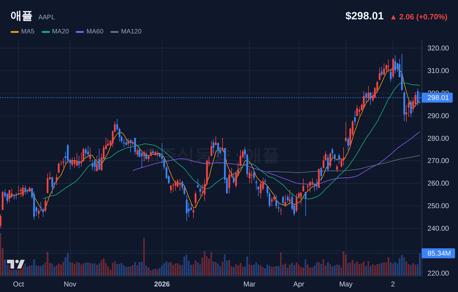 애플 (AAPL) 일봉 차트