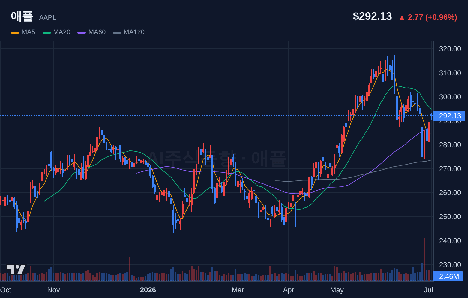 애플 (AAPL) 일봉 차트