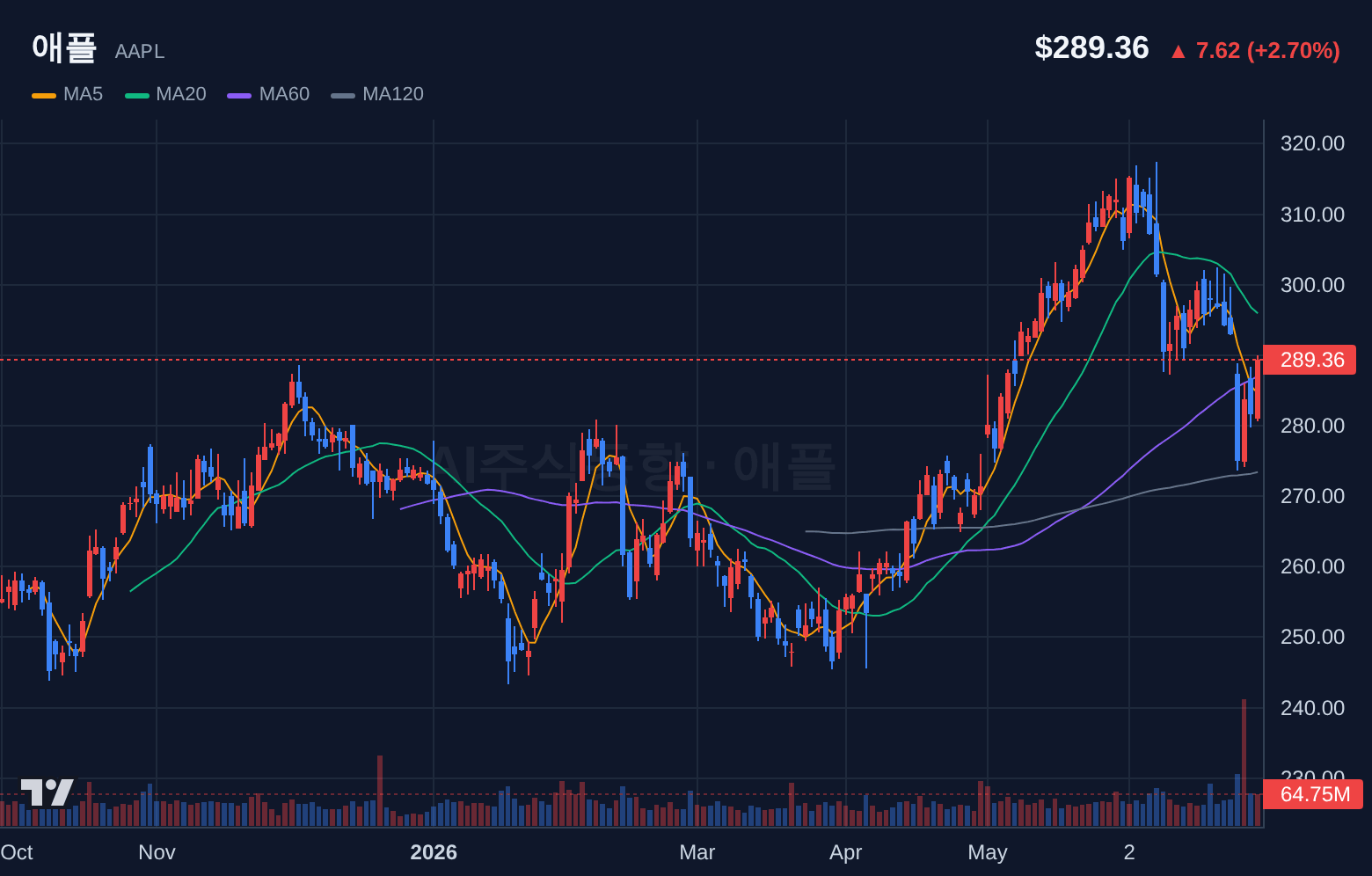 애플 (AAPL) 일봉 차트