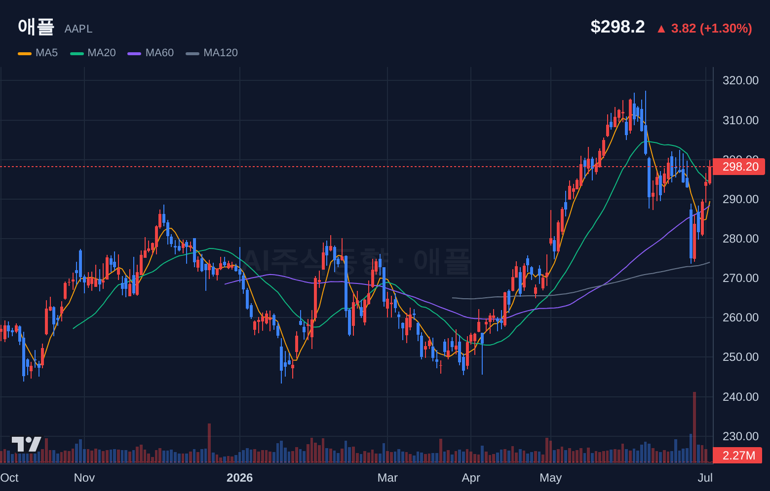 애플 (AAPL) 일봉 차트