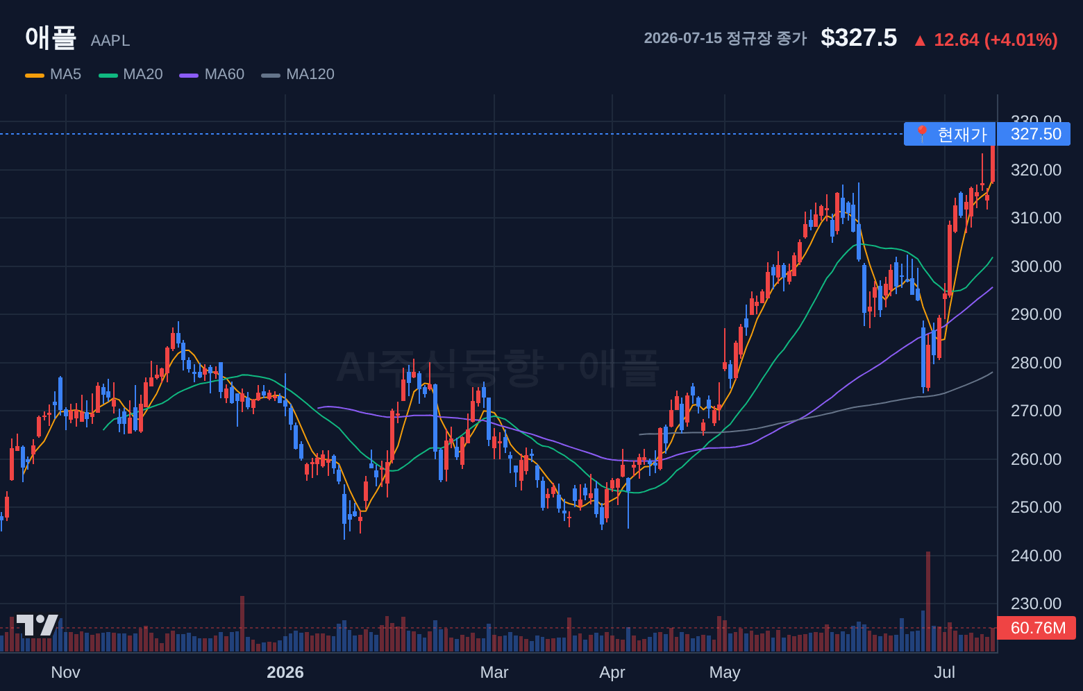 애플 (AAPL) 일봉 차트