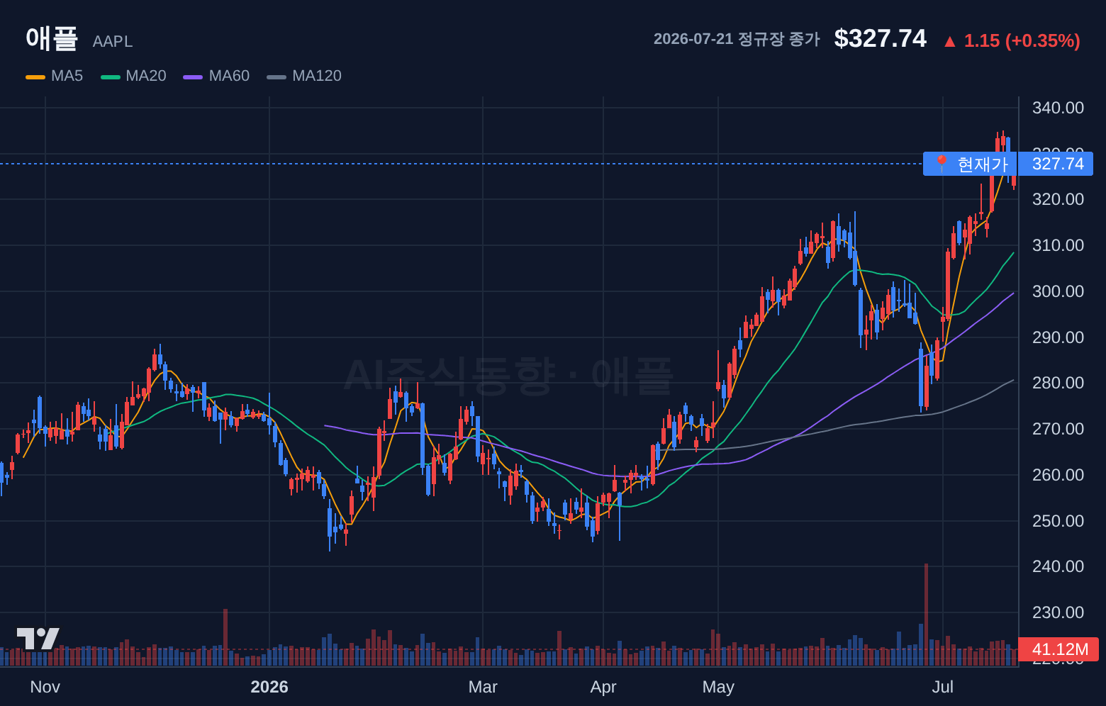 애플 (AAPL) 일봉 차트