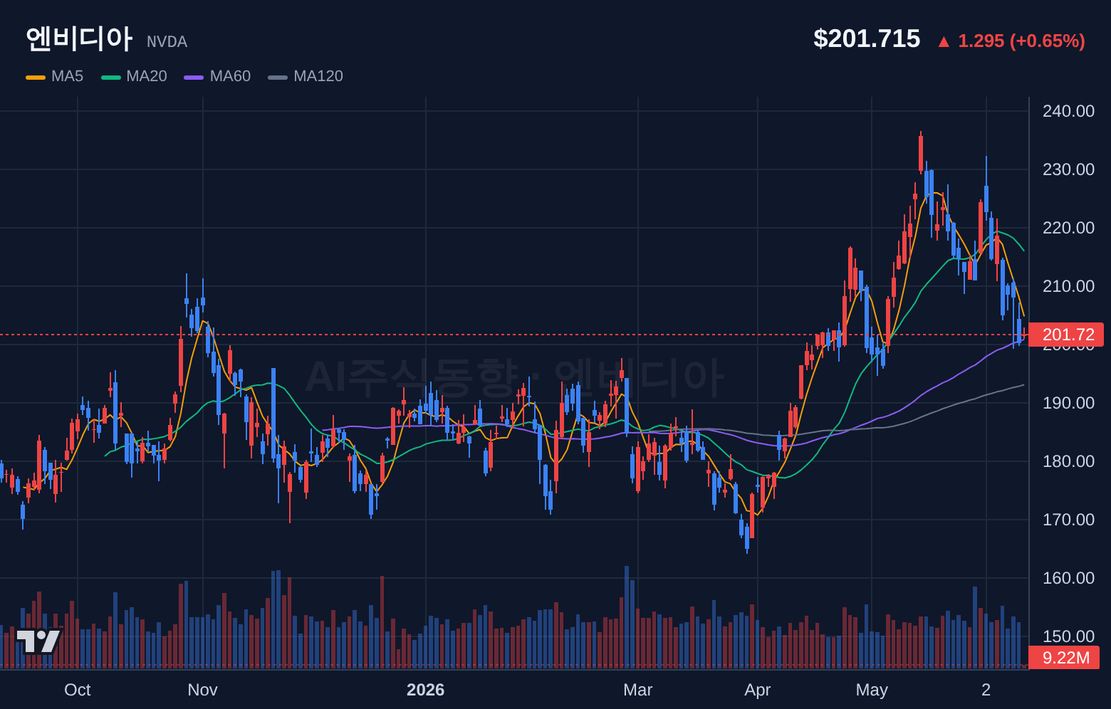 엔비디아 (NVDA) 일봉 차트