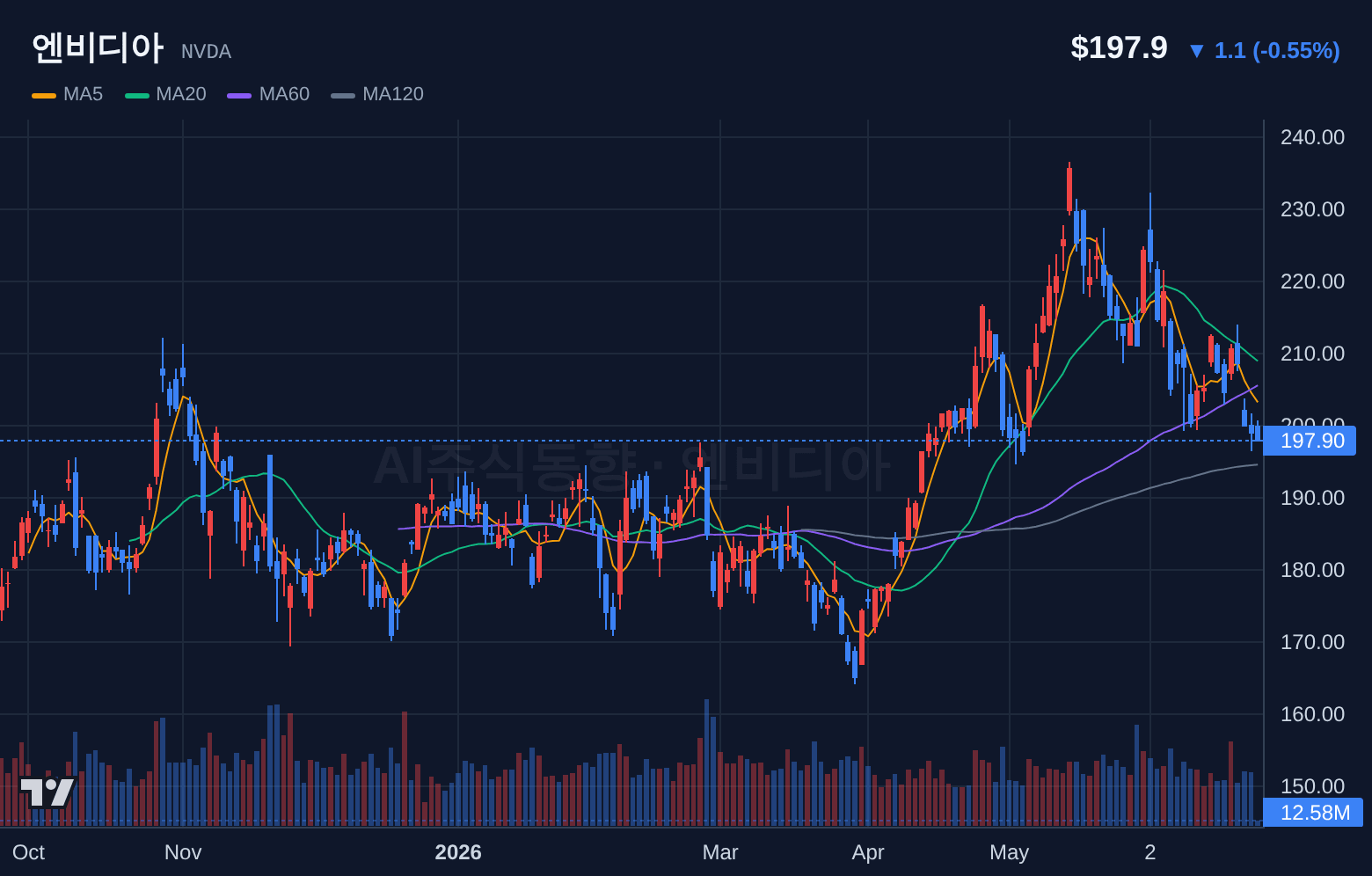 엔비디아 (NVDA) 일봉 차트