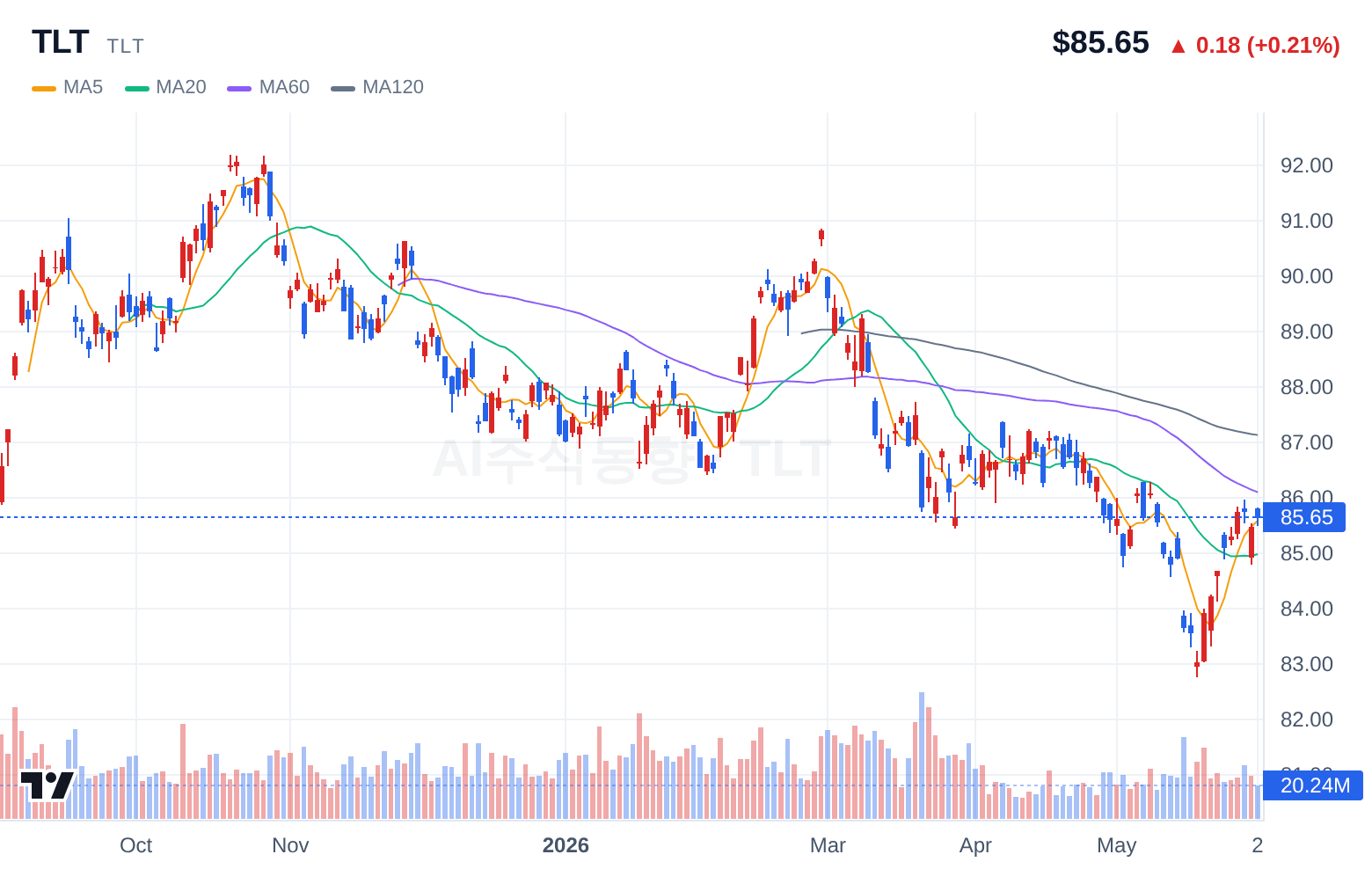 TLT (TLT) 일봉 차트