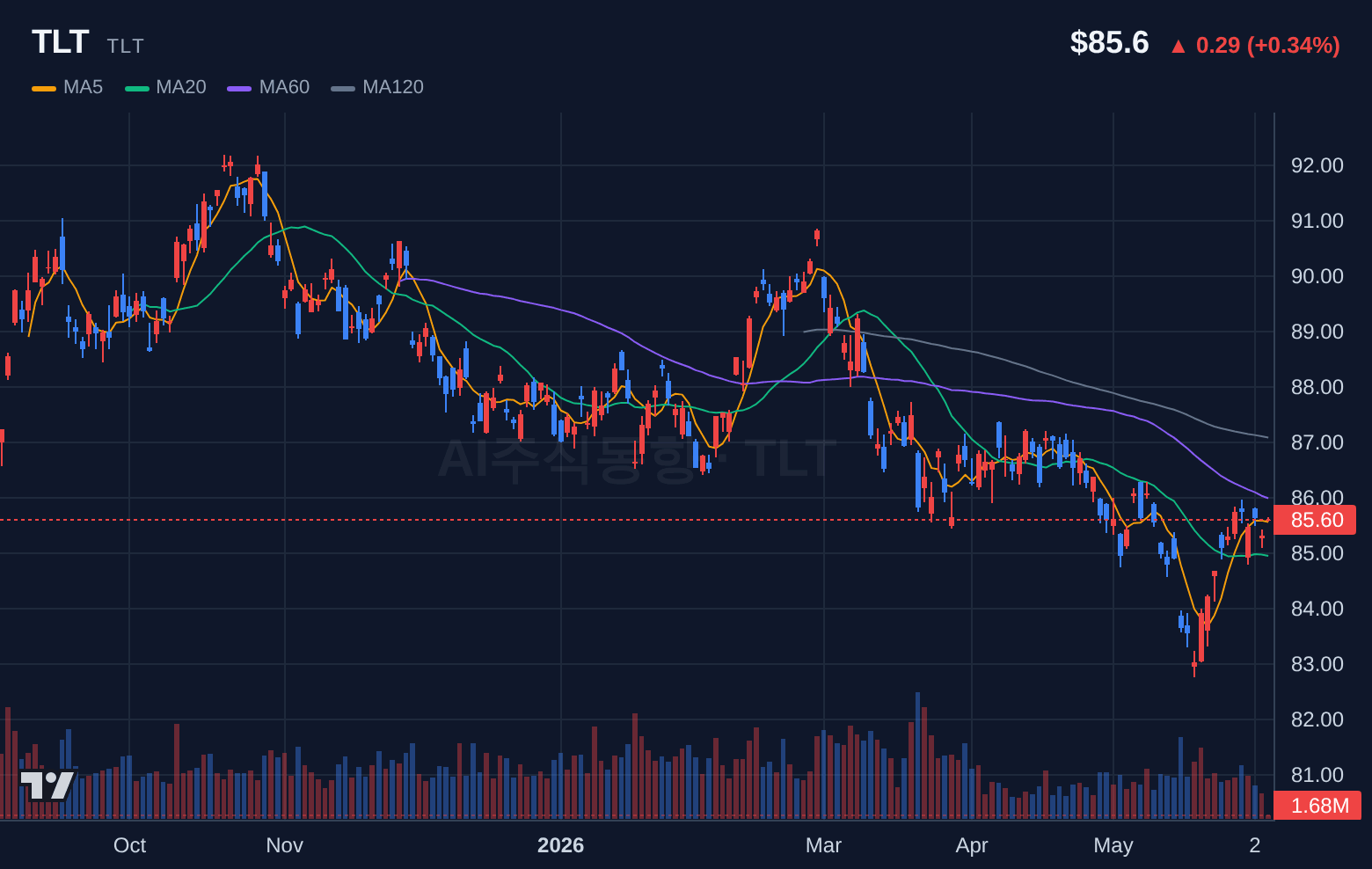 TLT (TLT) 일봉 차트